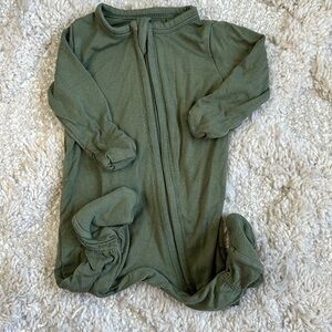 Angel DearGreen Olivine Two-Way Zip-Up Footie